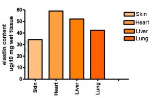 Extraction of elastin from mouse tissue by hot oxalic acid digestion. Typical results.